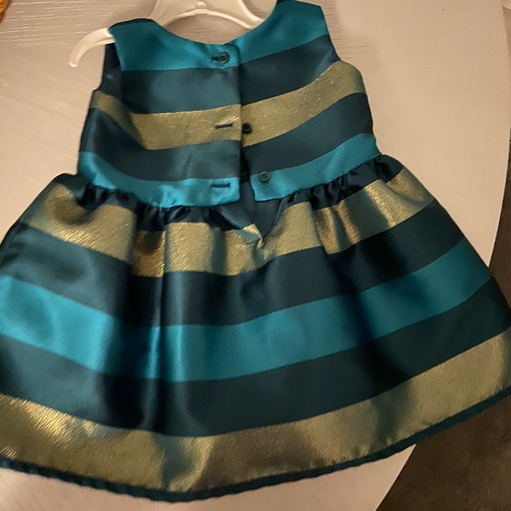 Green and gold festive dress 18-24 months